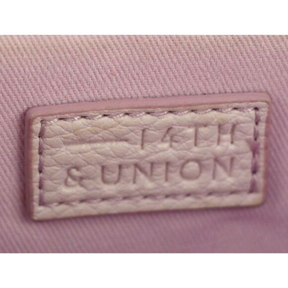 14th & Union PALE PINK GENUINE LEATHER FLAP CHAIN CROSSBODY SHOULDER BAG CLUTCH - Picture 10 of 16